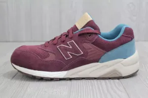 New Balance Mens' 580 Running Shoes, Red/Wine/Blue, 7 US