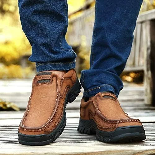 Outdoor Genuine Leather Slip-On Loafers