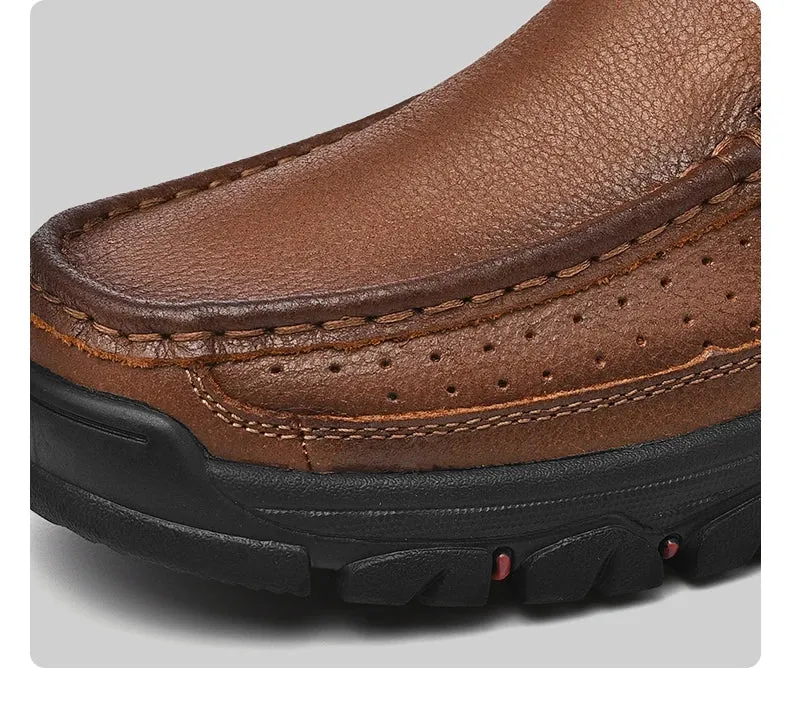 Outdoor Genuine Leather Slip-On Loafers