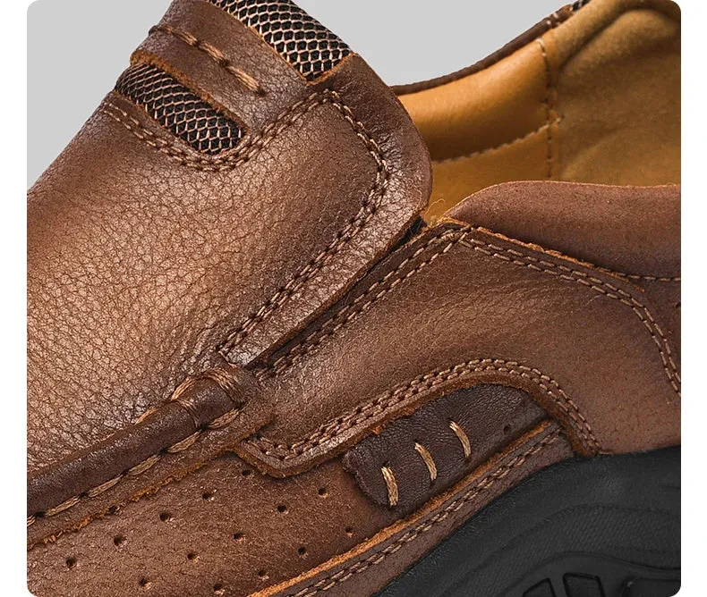 Outdoor Genuine Leather Slip-On Loafers