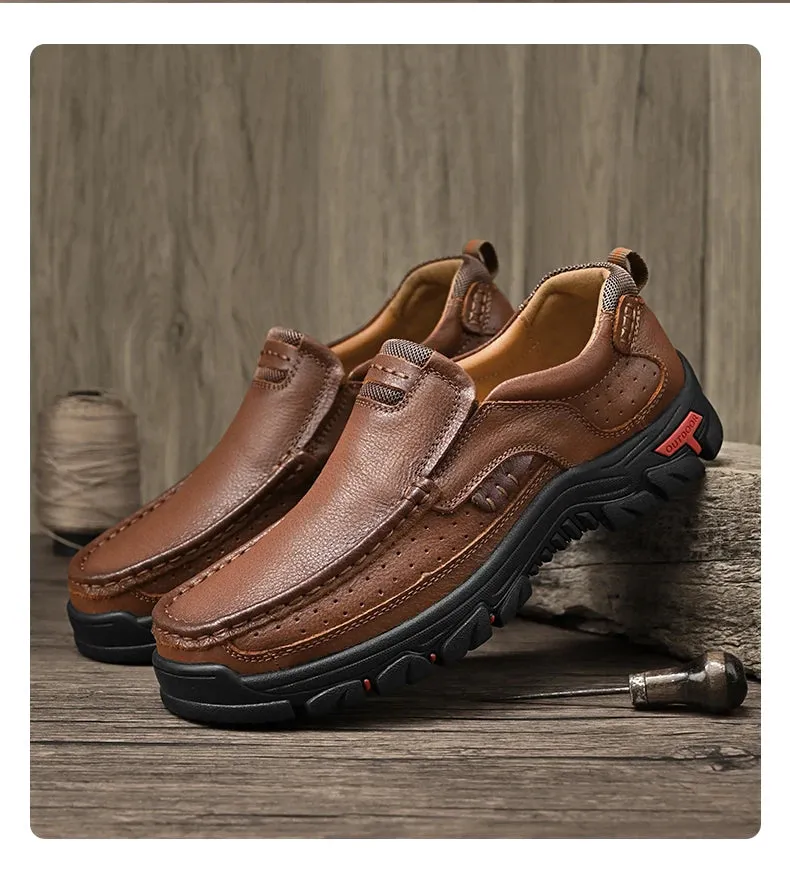 Outdoor Genuine Leather Slip-On Loafers