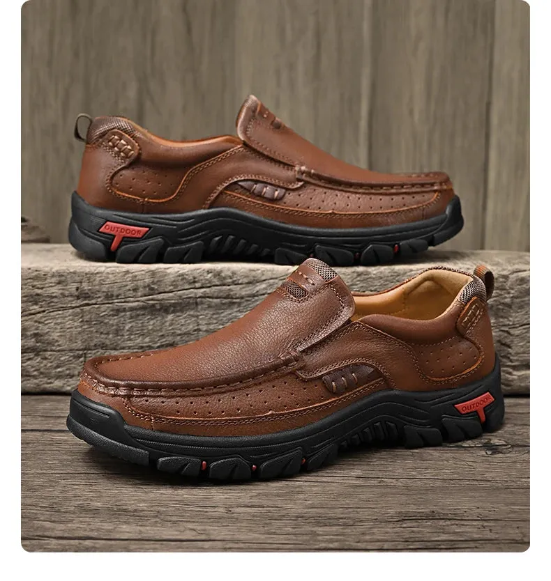 Outdoor Genuine Leather Slip-On Loafers