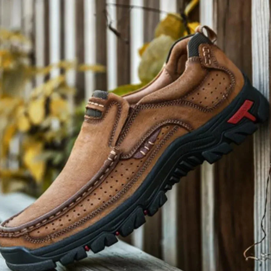 Outdoor Genuine Leather Slip-On Loafers
