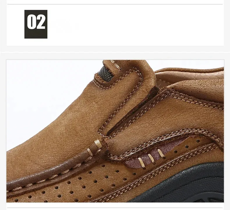 Outdoor Genuine Leather Slip-On Loafers