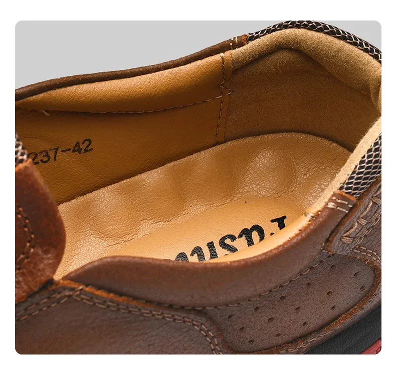 Outdoor Genuine Leather Slip-On Loafers