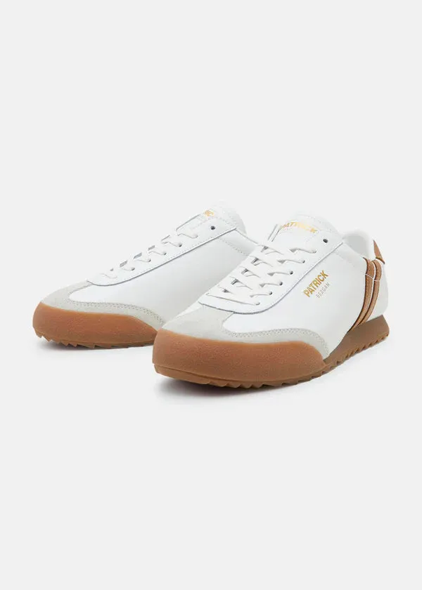 Patrick Iconic Bergan Leather Trainers White/Tan - 1513