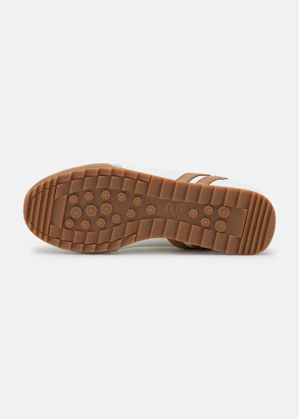 Patrick Iconic Bergan Leather Trainers White/Tan - 1513