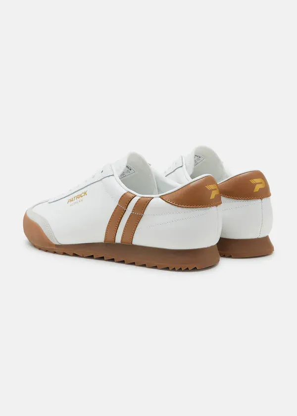 Patrick Iconic Bergan Leather Trainers White/Tan - 1513