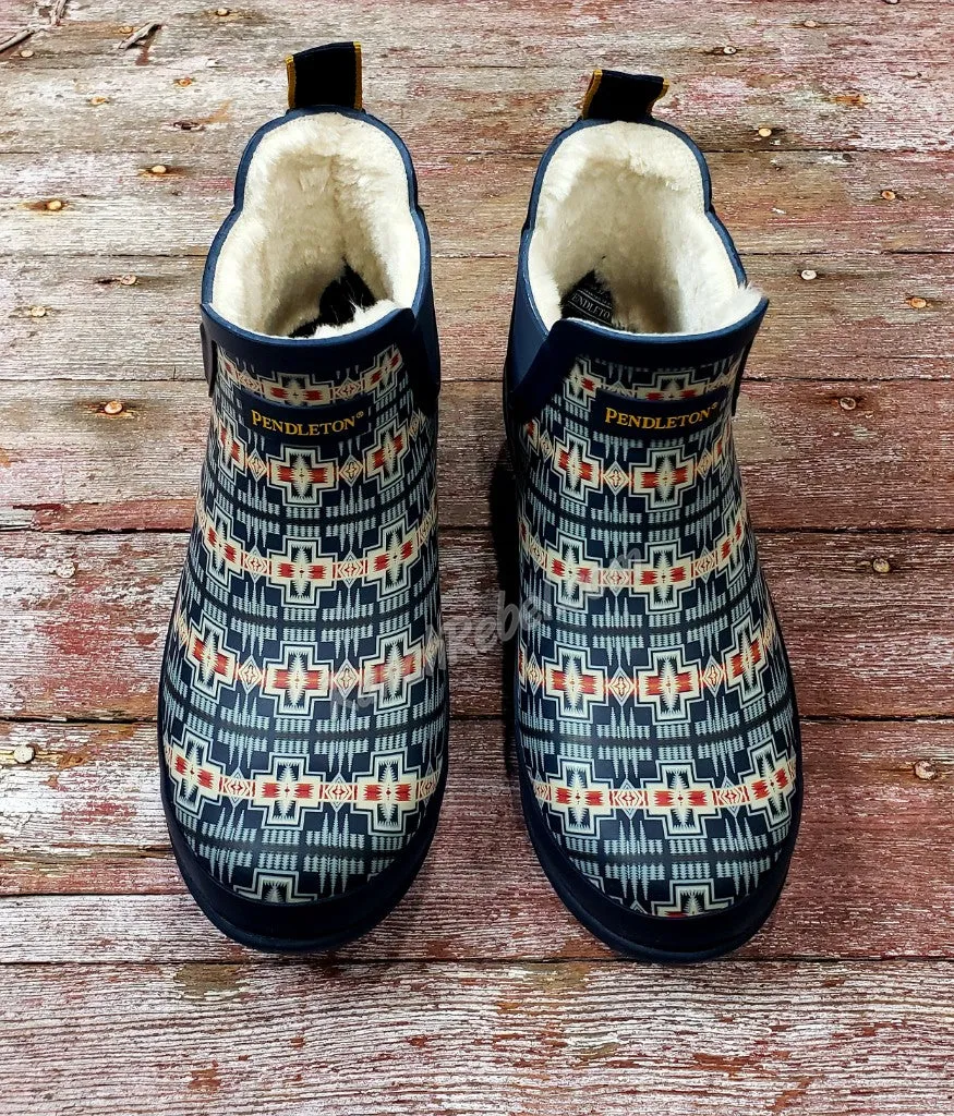 Pendleton Navy Harding Fur Lined Chelsea Bootie #5229