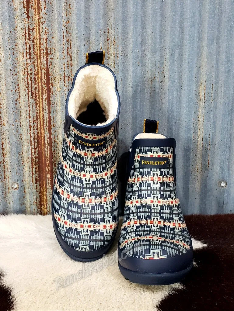Pendleton Navy Harding Fur Lined Chelsea Bootie #5229