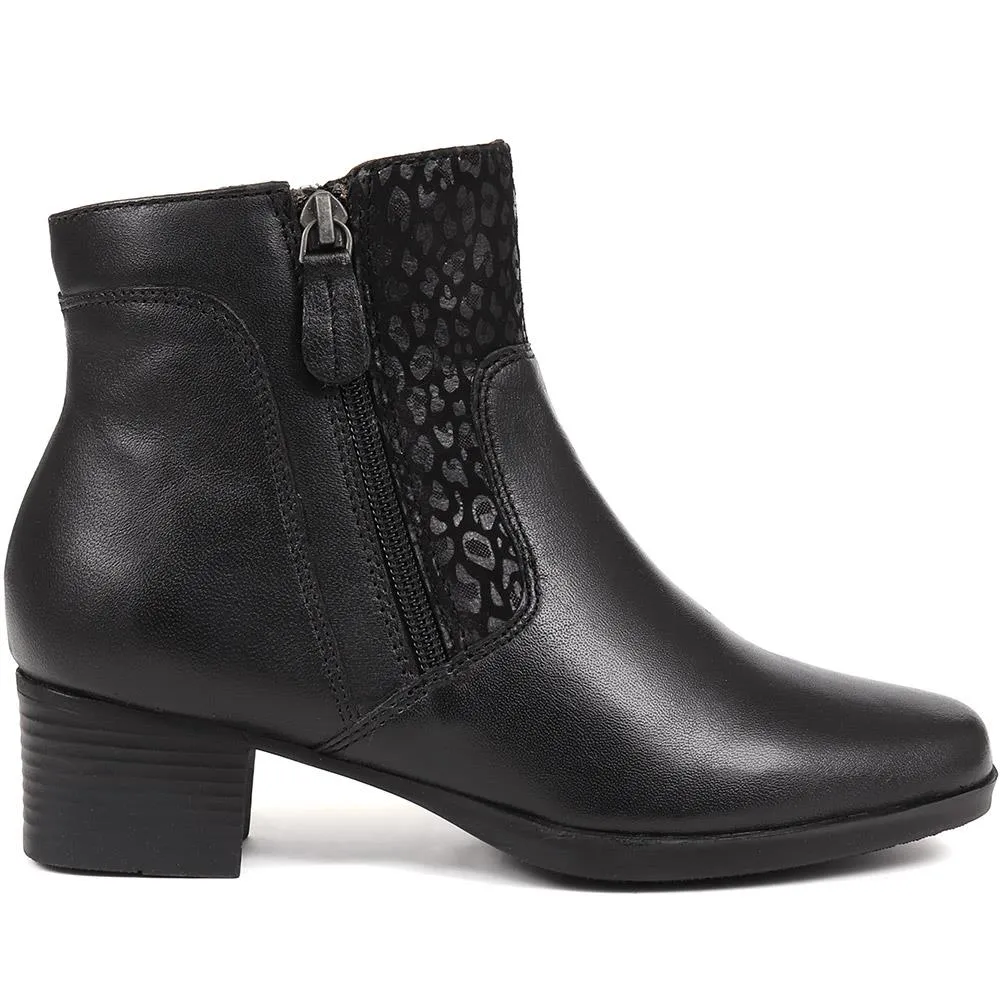 Polished Leather Heeled Ankle Boots - NAP38007 / 324 195