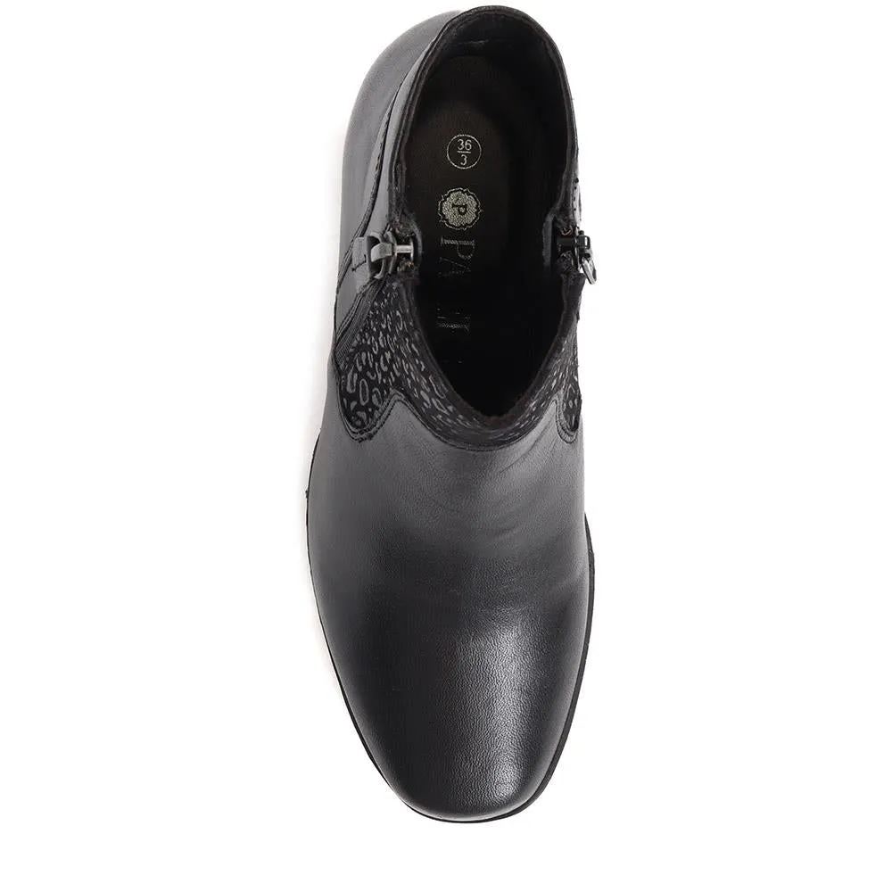 Polished Leather Heeled Ankle Boots - NAP38007 / 324 195