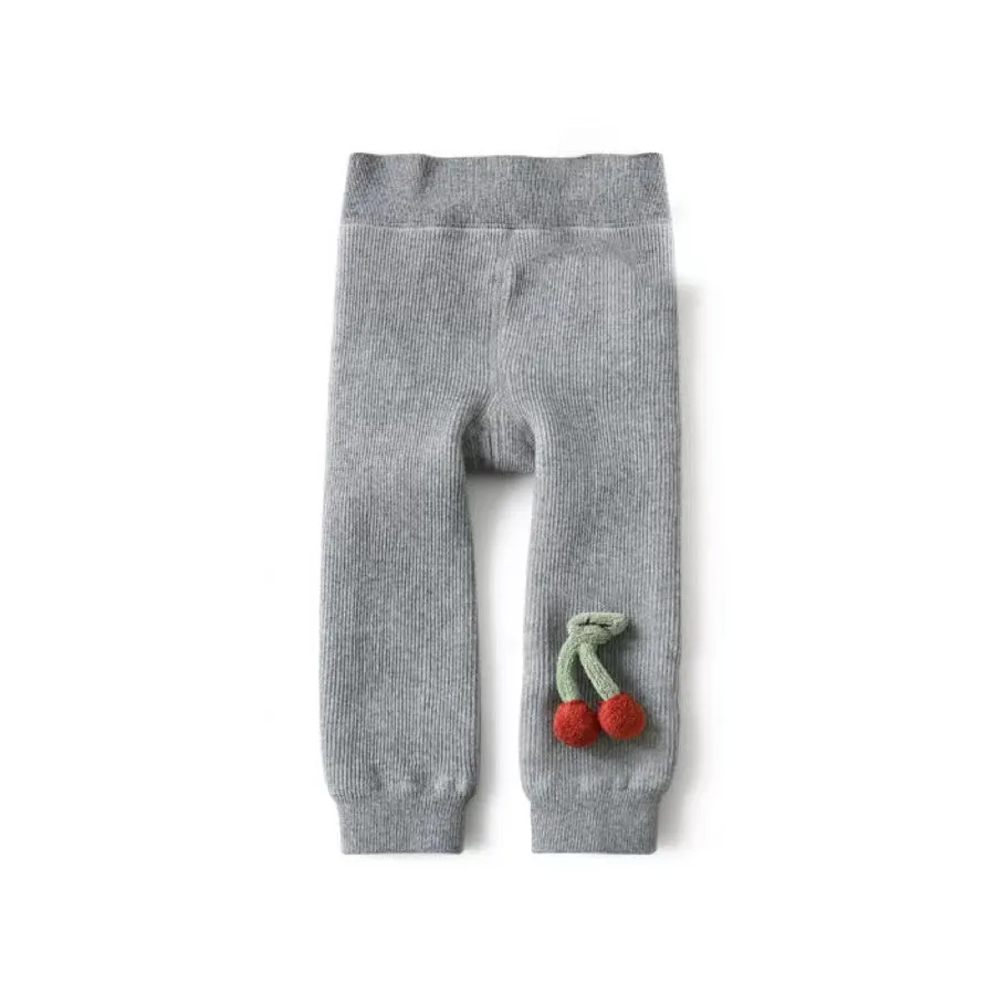 Pompom Cherry Plush Winter Warm Leggings