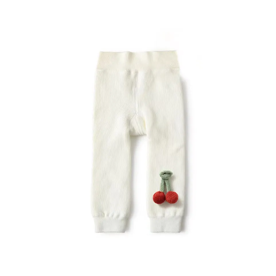Pompom Cherry Plush Winter Warm Leggings
