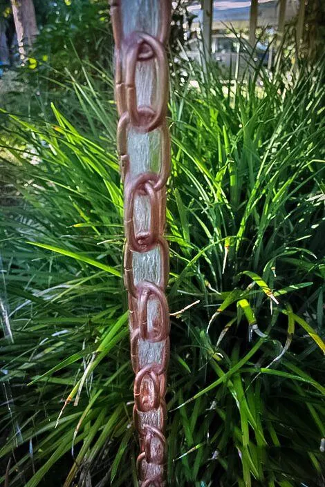 Professional Double Link Rain Chain Copper Downspout Alternative Garden Decor Per Foot