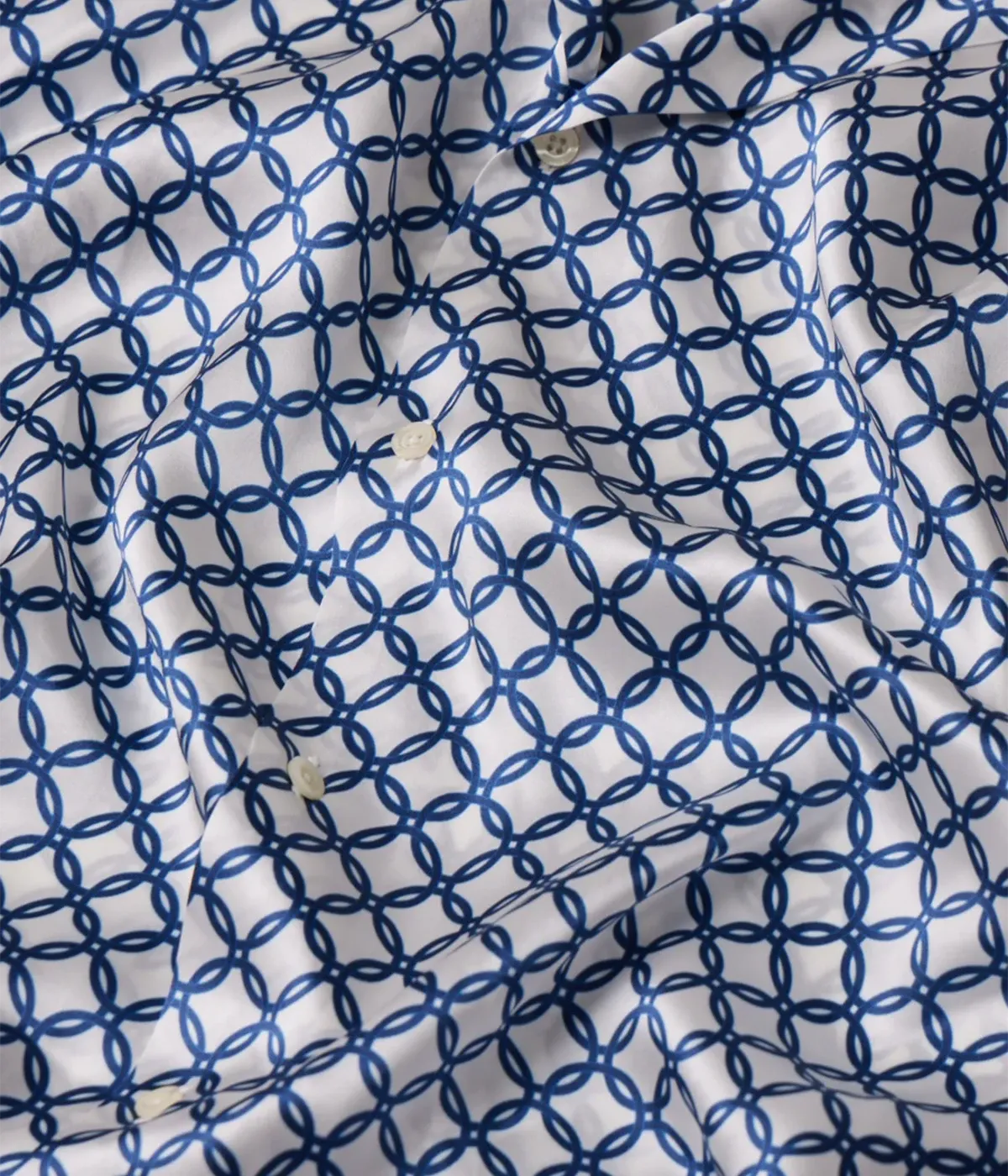 Roberto Trelica Print Shirt in Navy and White