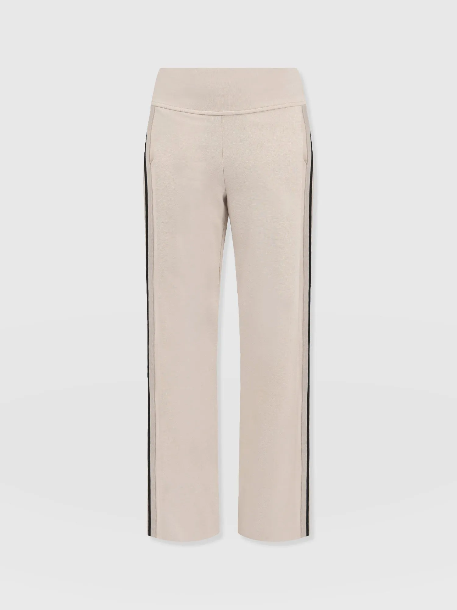 Runway Pant-Light Beige-Black/Cream Stripe