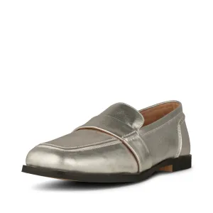 Shoe The Bear - Erika Saddle Loafer Leather in Silver Metallic