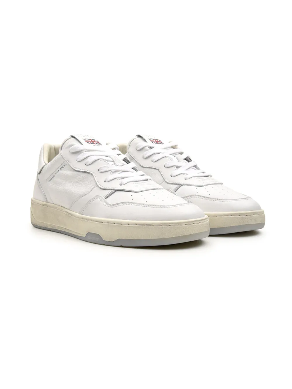 Sneakers bianche con dettagli grigi e panna da uomo
