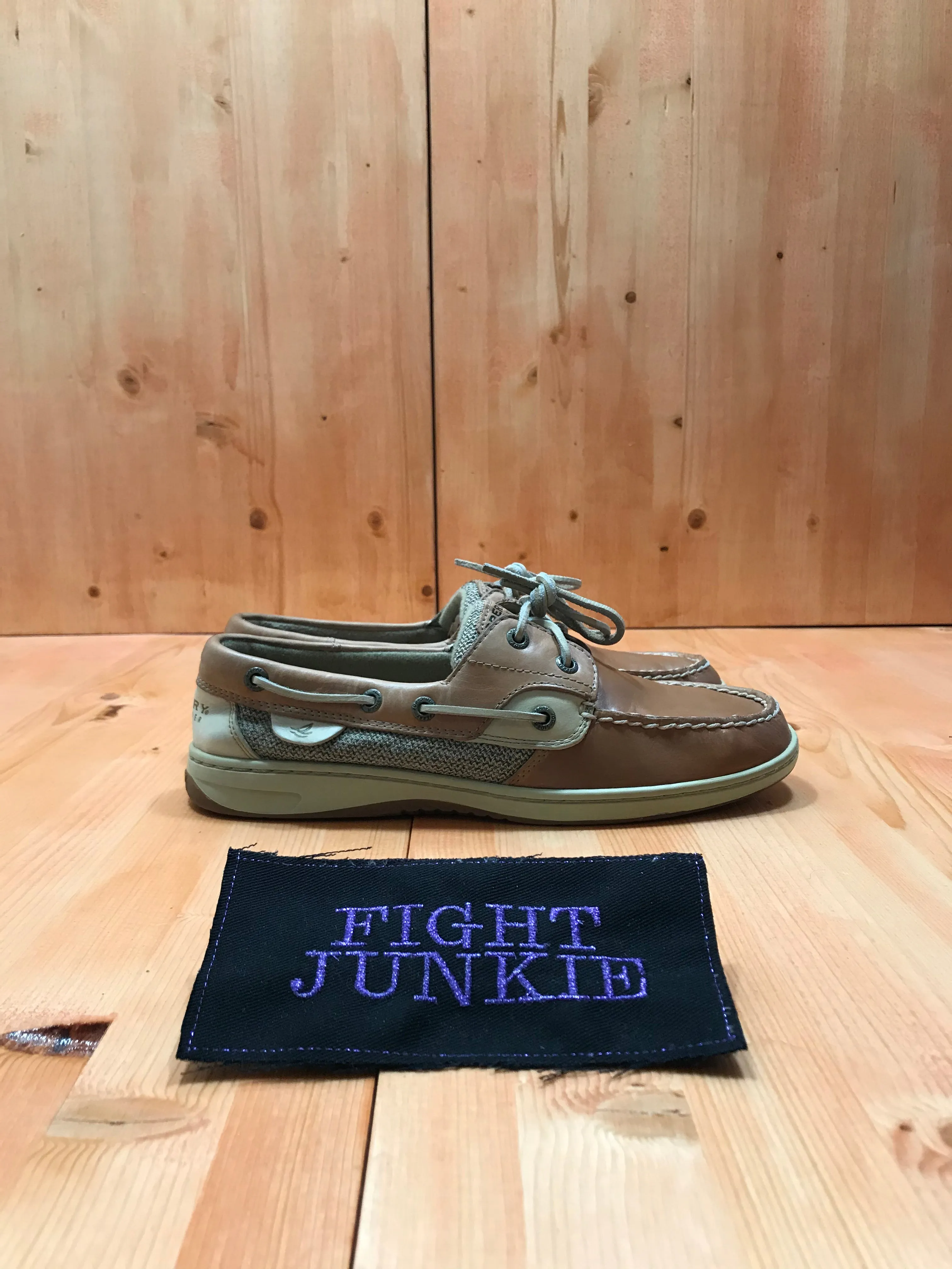 SPERRY BLUEFISH Women's Size 8.5 Leather Boat Shoe Flats Loafers Tan