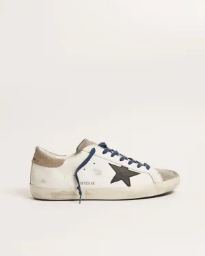 Super Star in White Leather w/ Suede Toe and Black Star