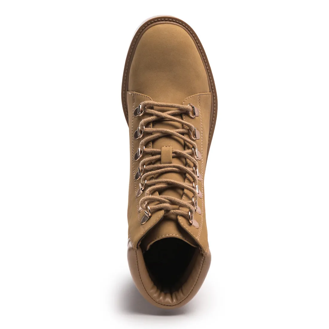 Taupe Smooth lace-Up Boots