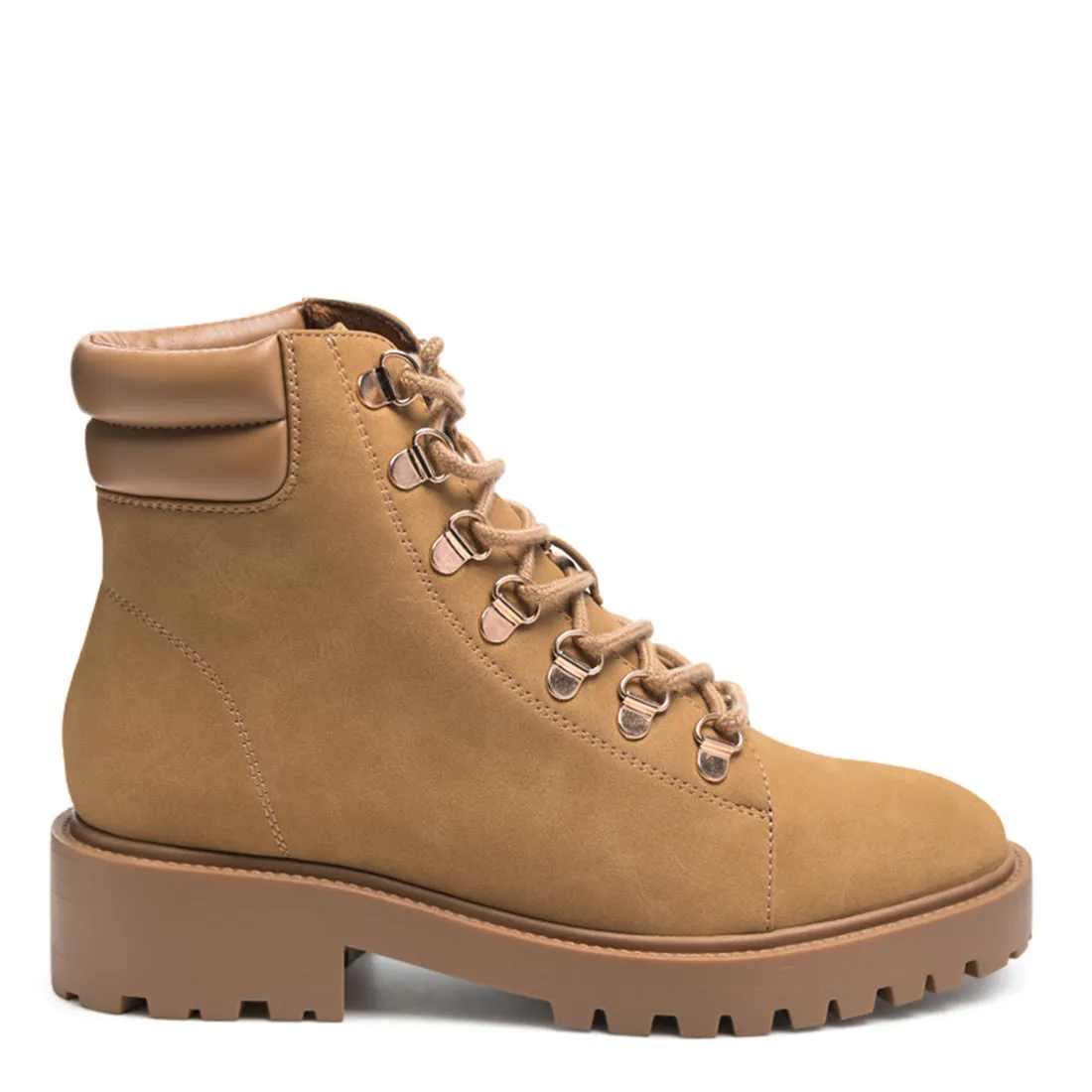 Taupe Smooth lace-Up Boots