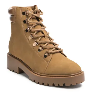 Taupe Smooth lace-Up Boots