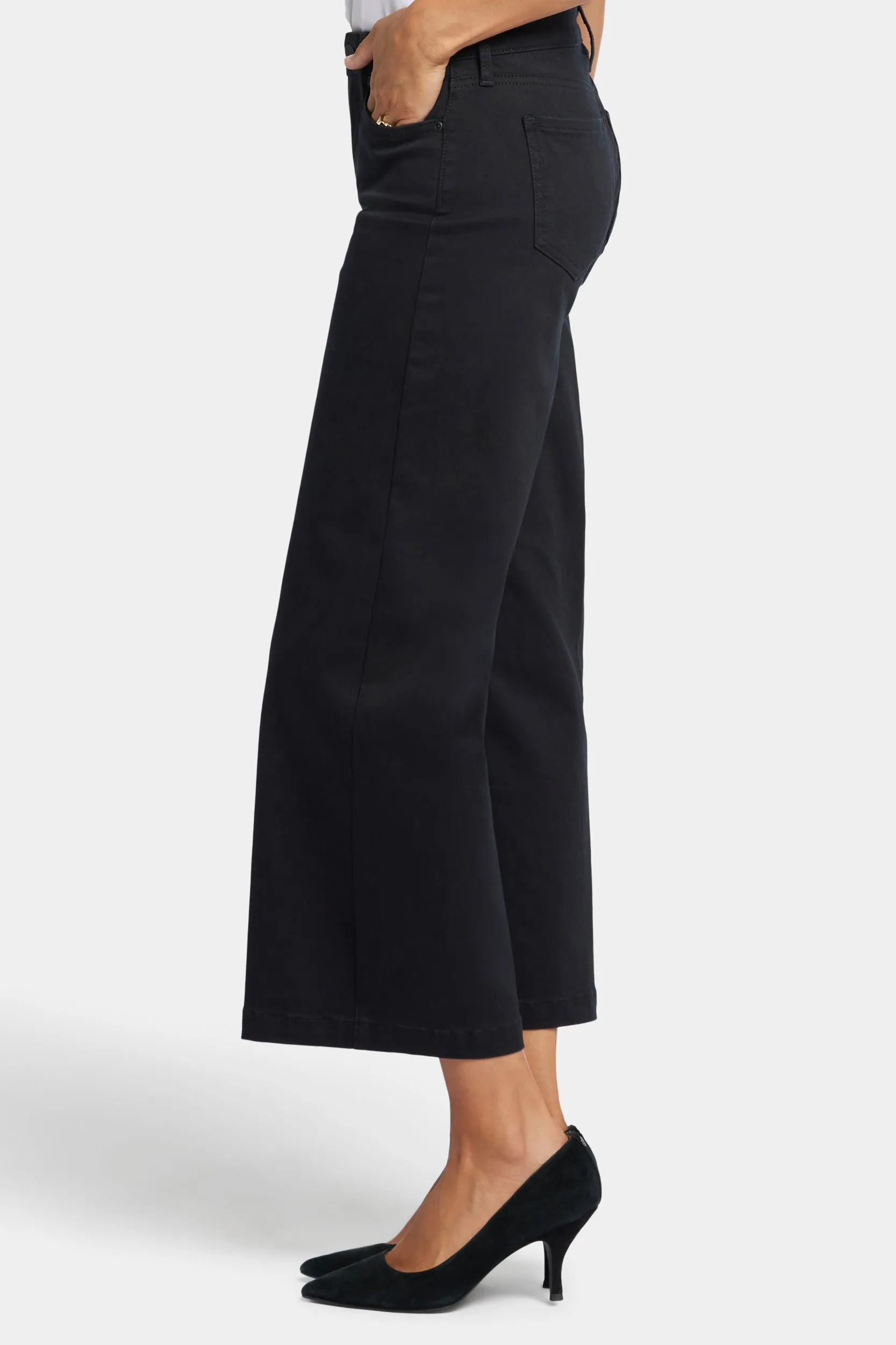 Teresa Wide Leg Ankle Jeans | Black