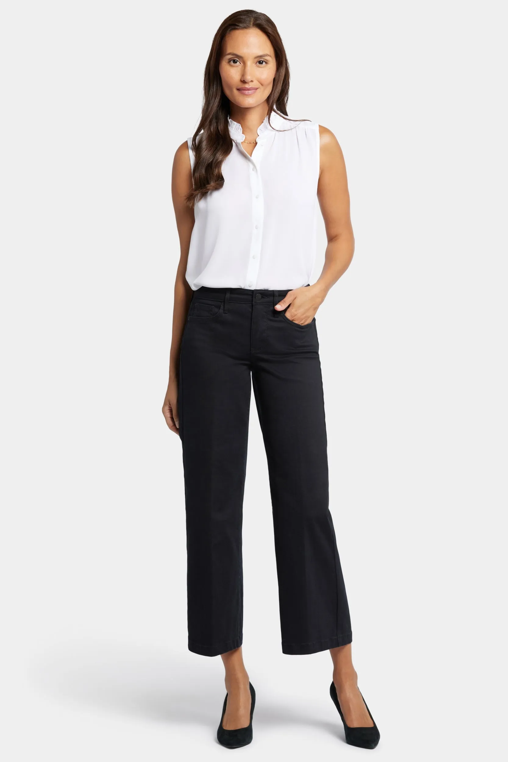 Teresa Wide Leg Ankle Jeans | Black