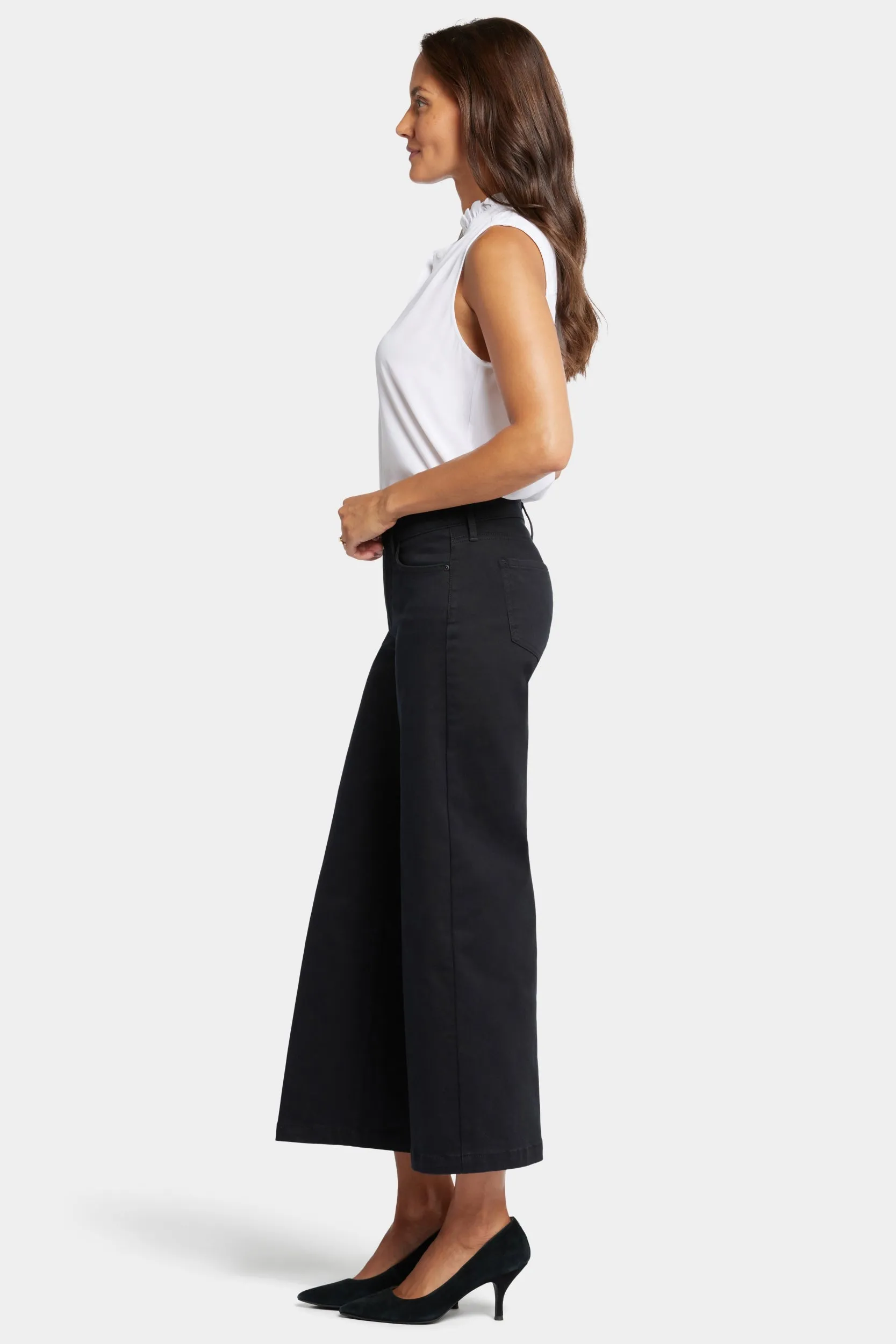 Teresa Wide Leg Ankle Jeans | Black