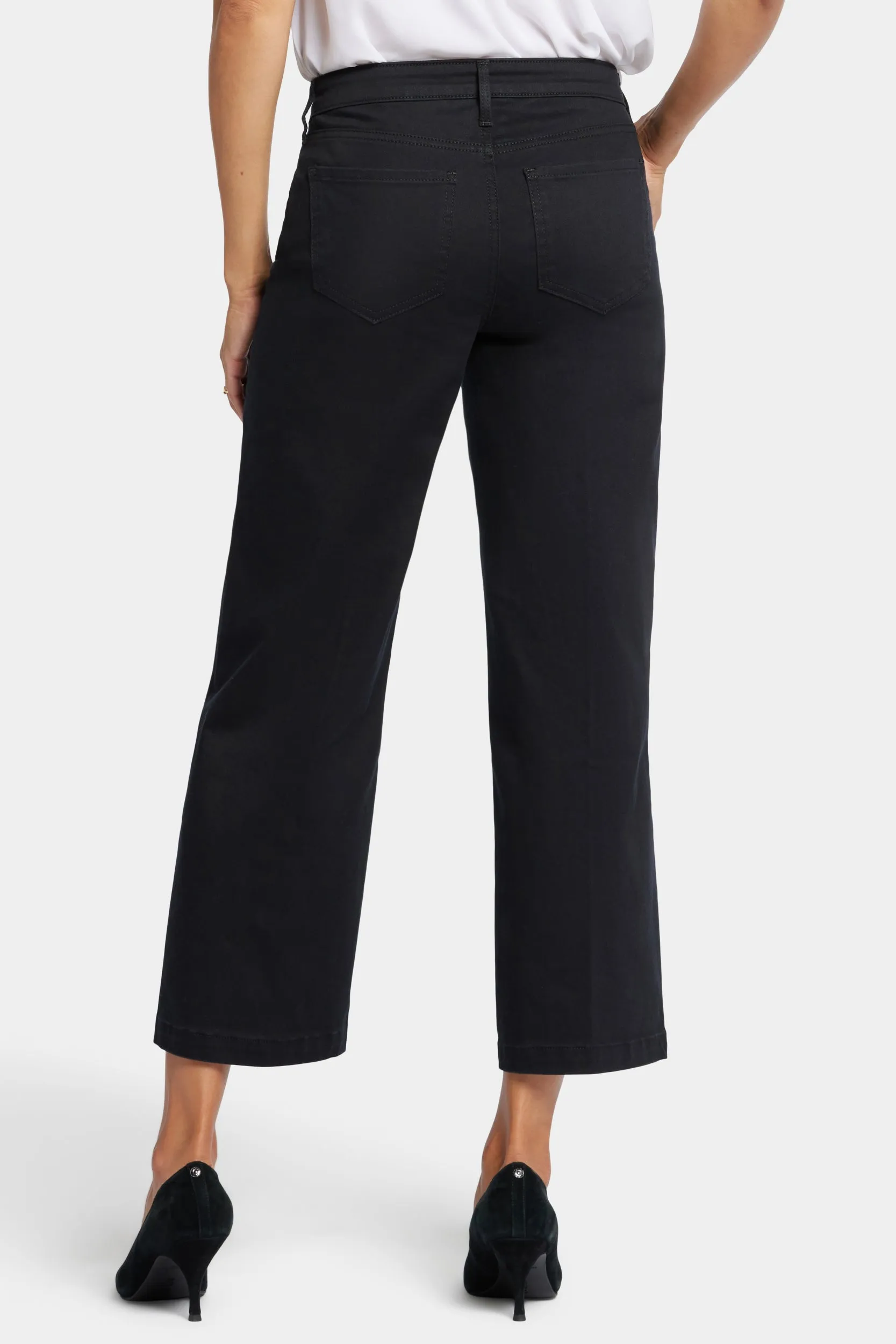 Teresa Wide Leg Ankle Jeans | Black