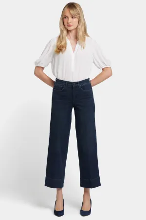 Teresa Wide Leg Ankle Jeans In Petite - Obsidian Blue