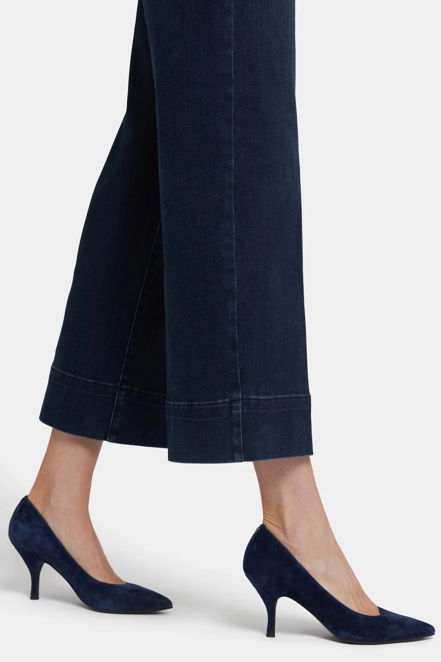 Teresa Wide Leg Ankle Jeans In Petite - Obsidian Blue