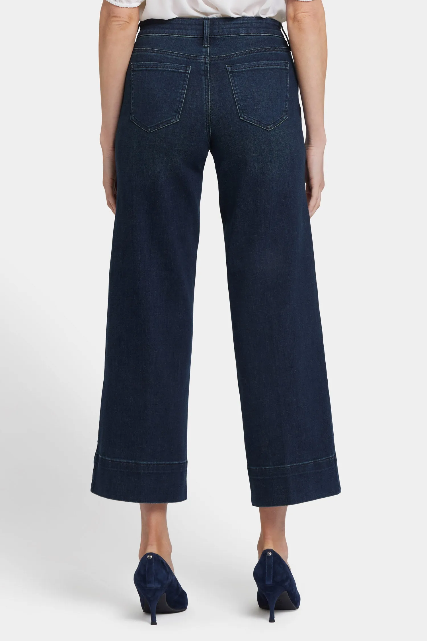 Teresa Wide Leg Ankle Jeans In Petite - Obsidian Blue