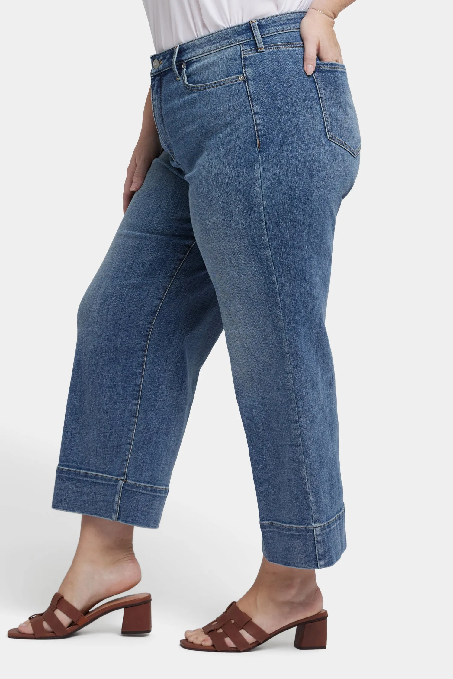 Teresa Wide Leg Ankle Jeans In Plus Size - Majorca Bay