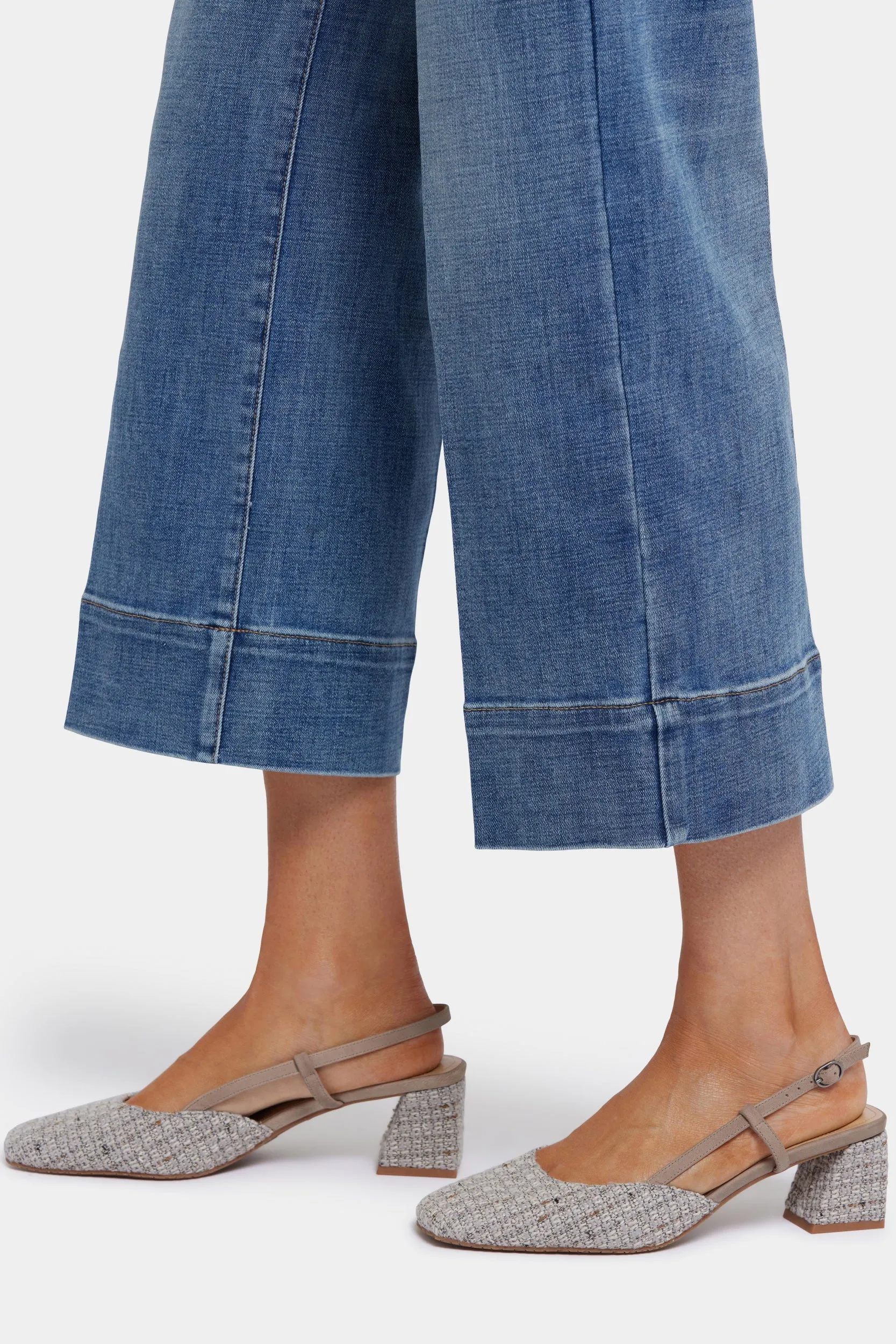 Teresa Wide Leg Ankle Jeans With 3" Hems | Majorca Bay