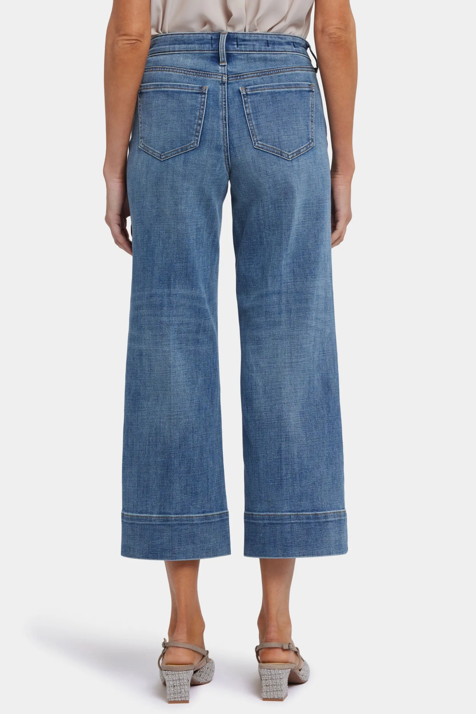 Teresa Wide Leg Ankle Jeans With 3" Hems | Majorca Bay