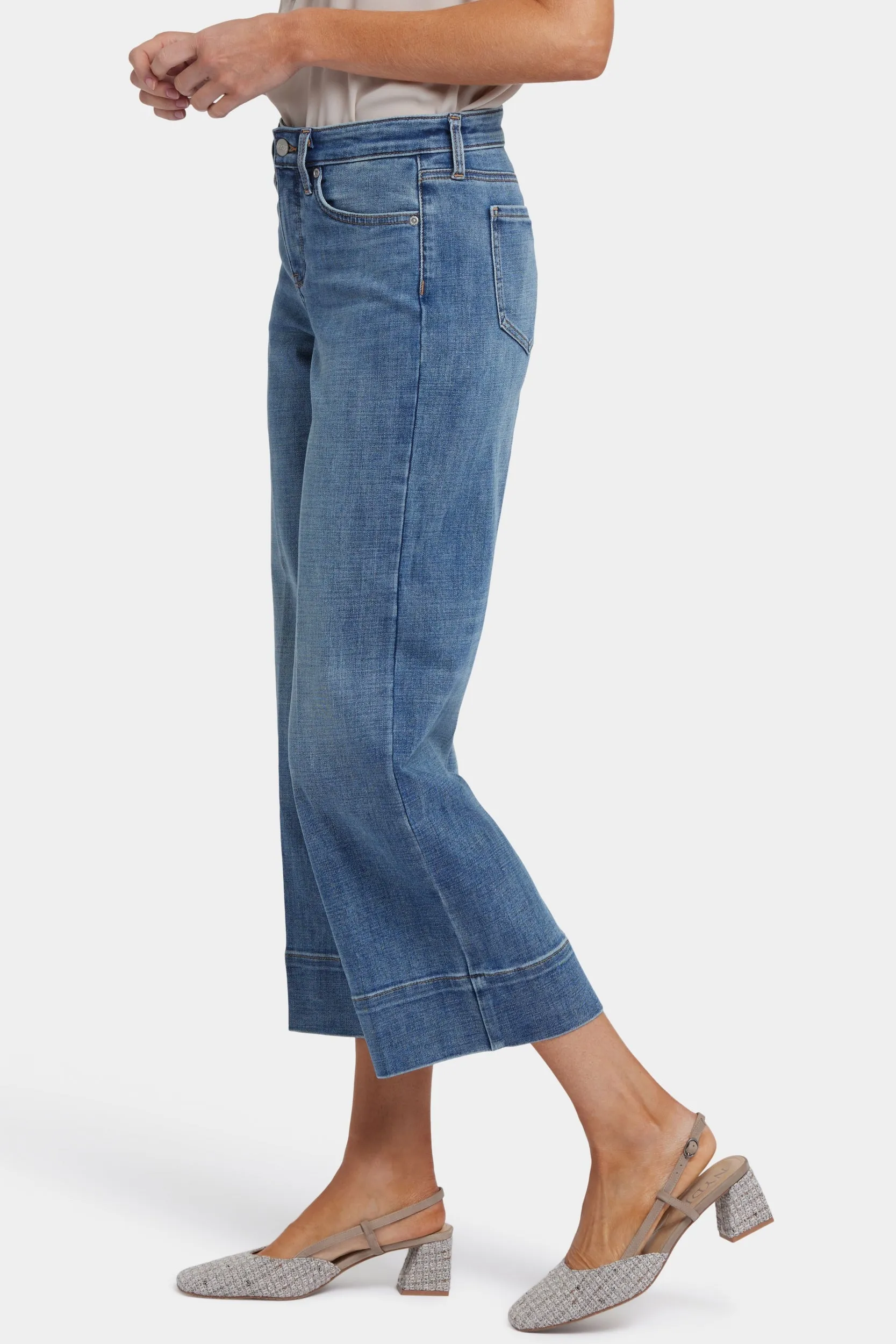 Teresa Wide Leg Ankle Jeans With 3" Hems | Majorca Bay