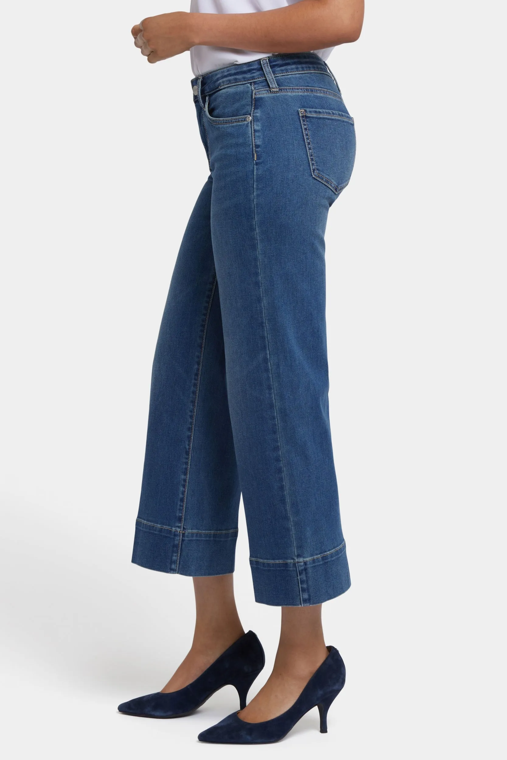 Teresa Wide Leg Ankle Jeans With 3" Hems | Valencia Surf