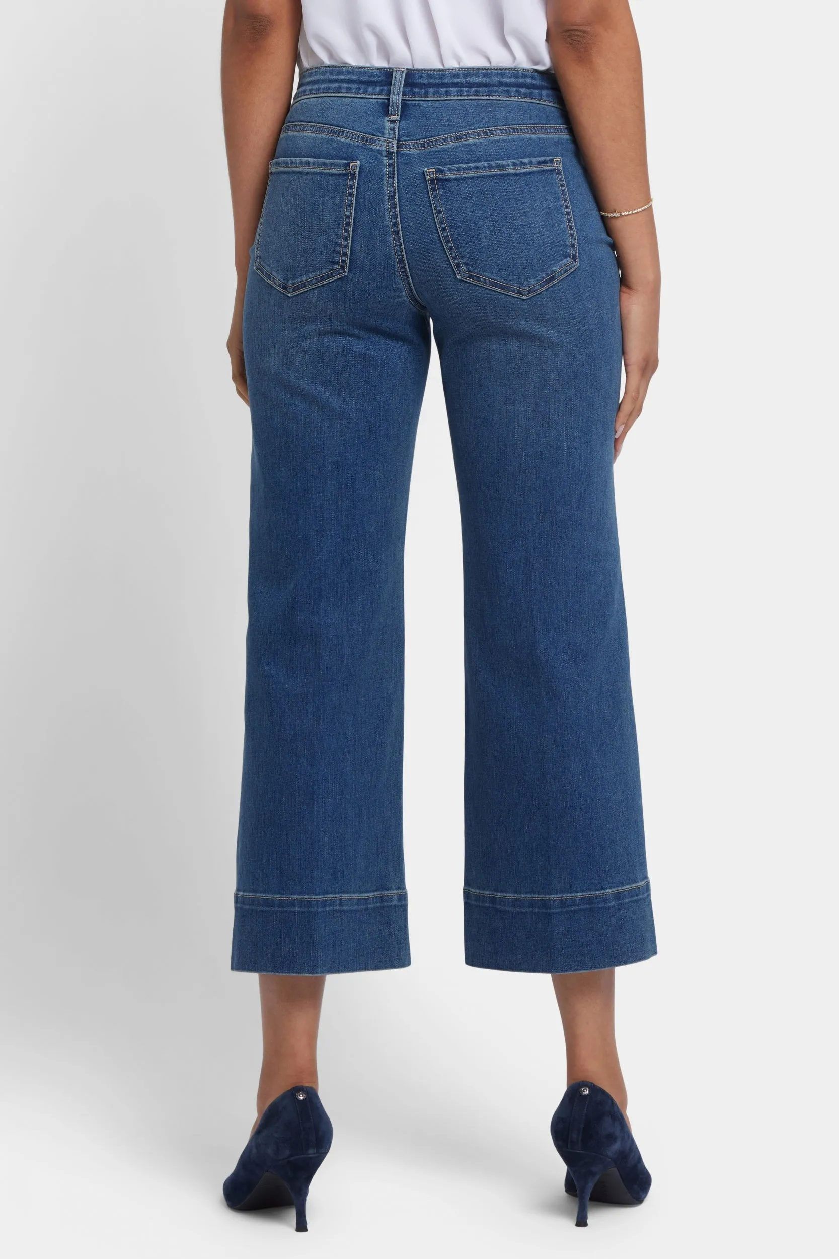 Teresa Wide Leg Ankle Jeans With 3" Hems | Valencia Surf