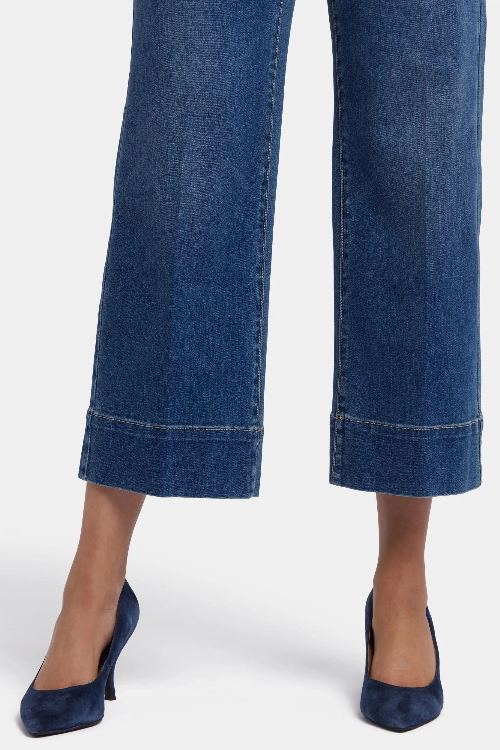 Teresa Wide Leg Ankle Jeans With 3" Hems | Valencia Surf