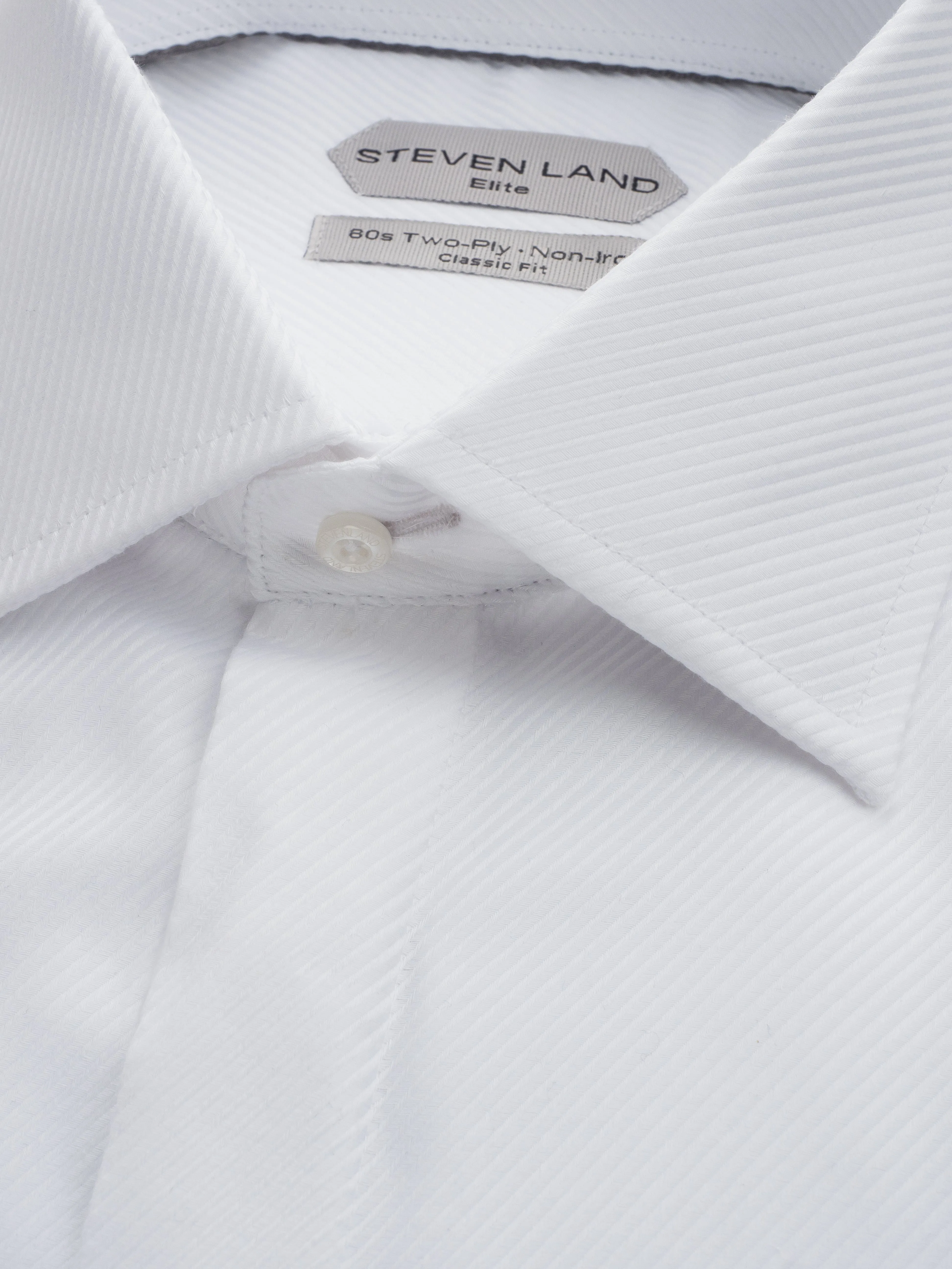 The River Twill | Double Woven Cotton | French Cuff | White