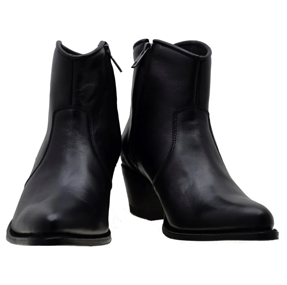 Women's Cowboy Boots Sendra 10393 Black Leather Cuban Heel