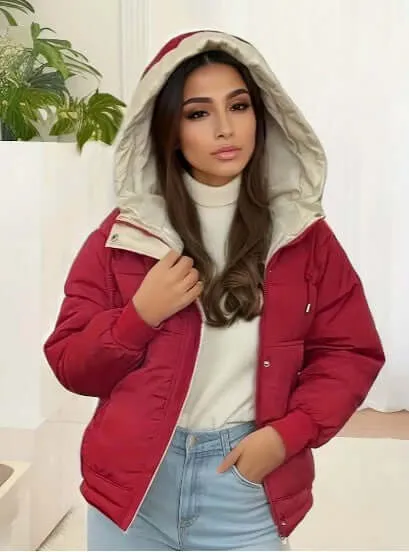 Women's Hooded Fleece-Lined Jacket: Warm & Stylish Outerwear