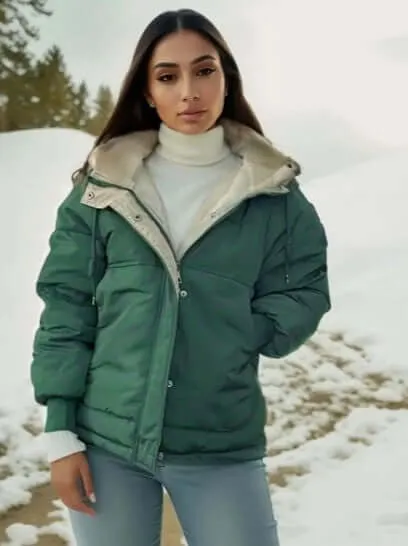 Women's Hooded Fleece-Lined Jacket: Warm & Stylish Outerwear