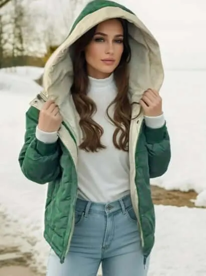Women's Hooded Fleece-Lined Jacket: Warm & Stylish Outerwear