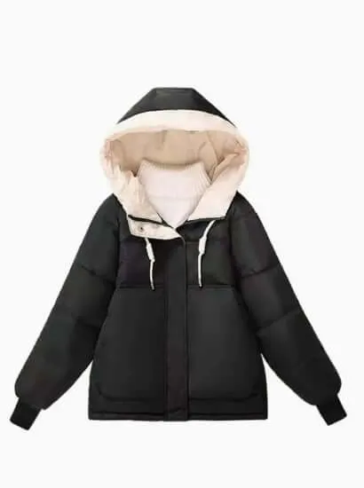 Women's Hooded Fleece-Lined Jacket: Warm & Stylish Outerwear