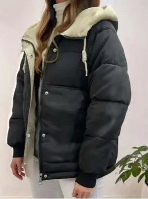 Women's Hooded Fleece-Lined Jacket: Warm & Stylish Outerwear
