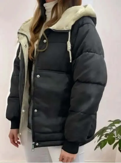 Women's Hooded Fleece-Lined Jacket: Warm & Stylish Outerwear